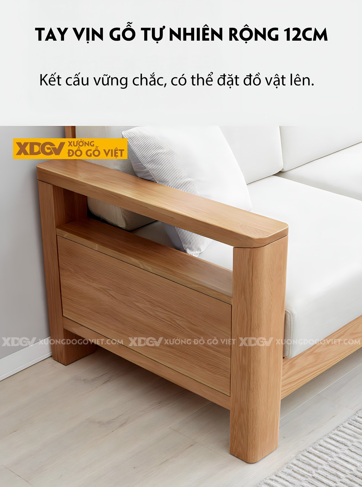 Mẫu Sofa Thư Giản Khung Gỗ Sồi Bọc Nệm Êm Dày Cao Cấp