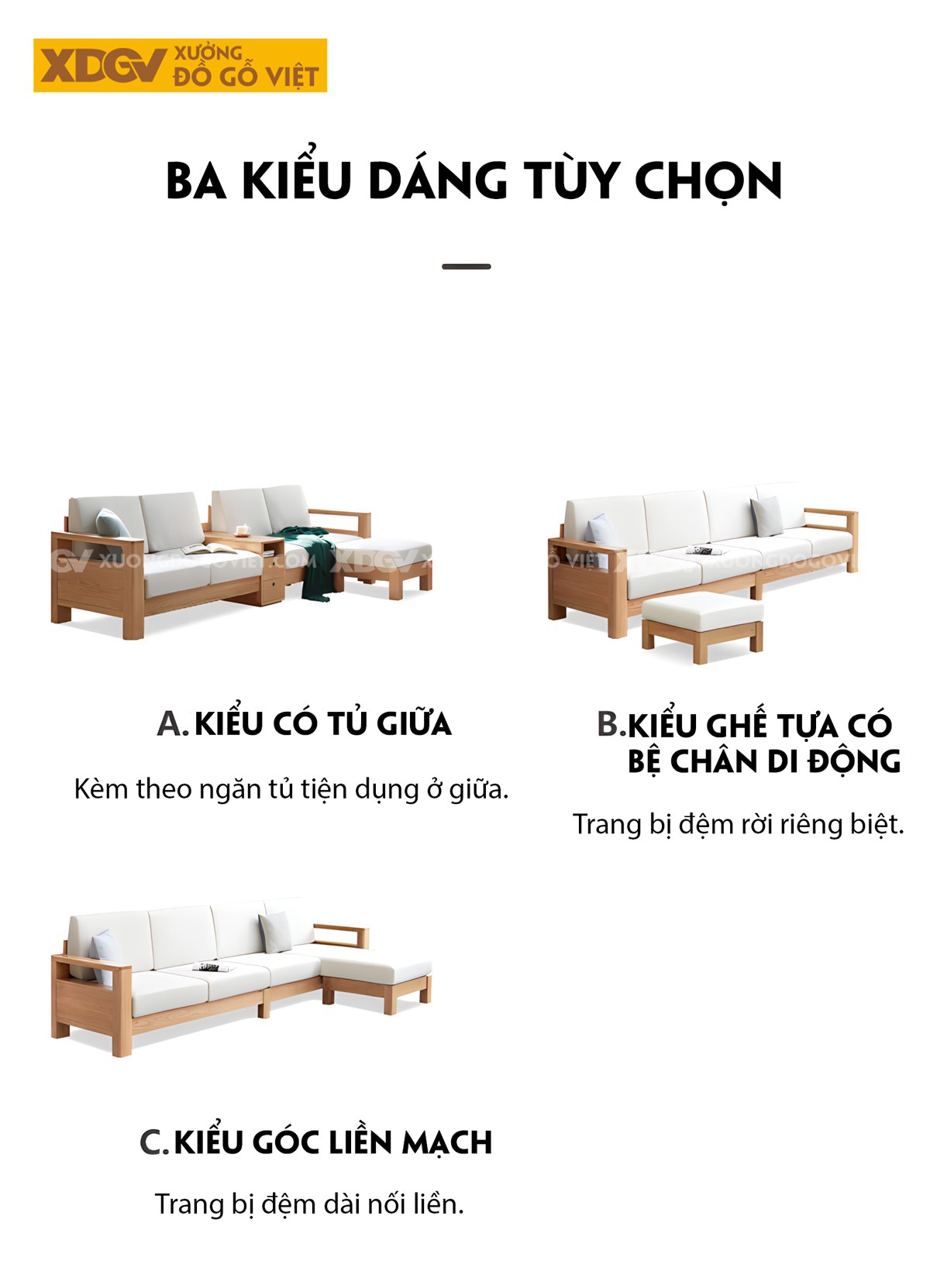 Mẫu Sofa Thư Giản Khung Gỗ Sồi Bọc Nệm Êm Dày Cao Cấp