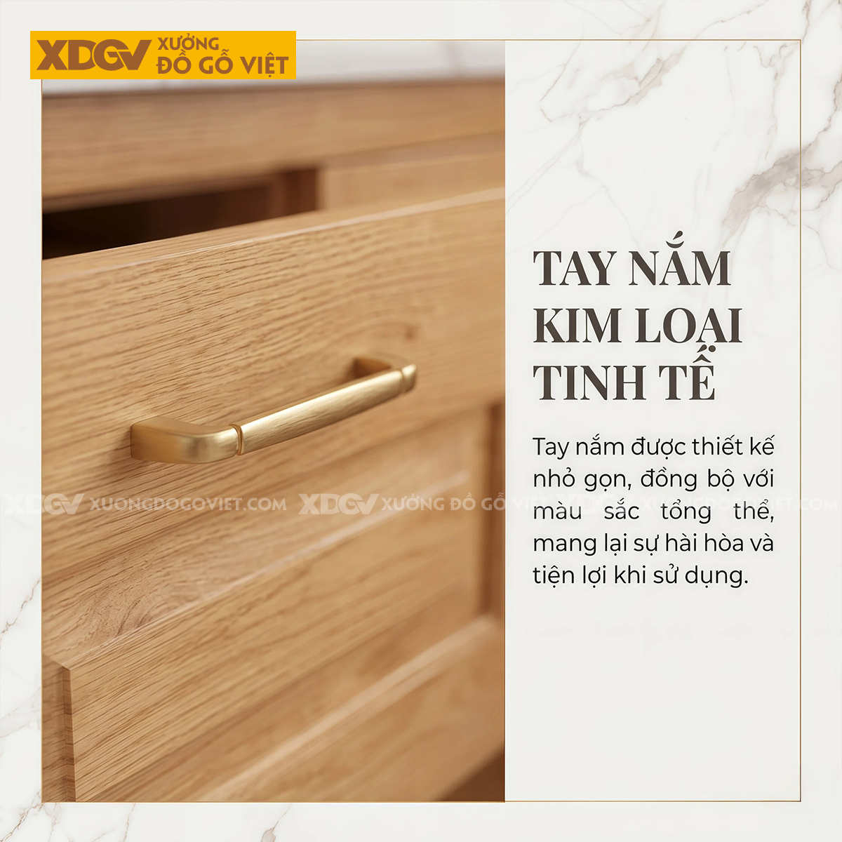 Mẫu Tủ Bếp Gỗ Sồi Dáng Chữ L Đa Ngăn Lưu Trữ Ốp Đá Trắng