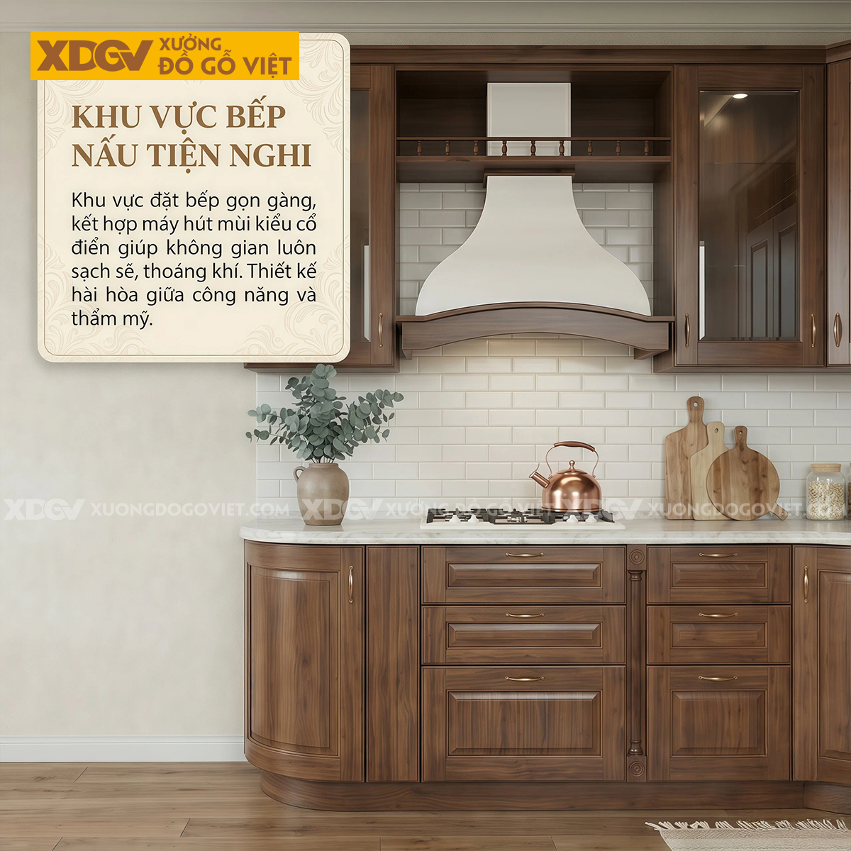 Mẫu Tủ Bếp Óc Chó Kiểu L Cho Không Gian Nhỏ Nhiều Ngăn Đựng