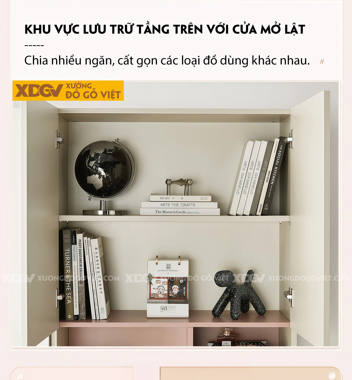 Mẫu Tủ Chén Bát Nhà Bếp Gỗ MDF Lưu Trữ Lớn Tối Ưu Diện Tích