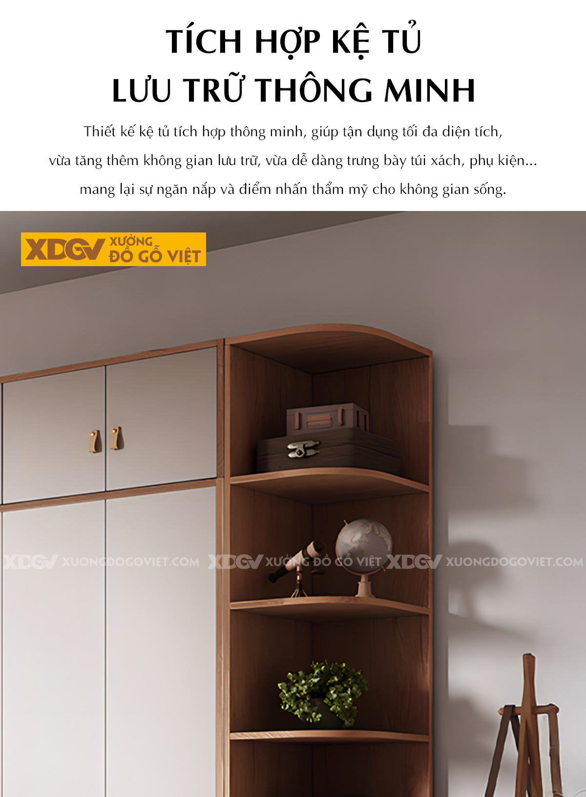 Mẫu Tủ Quần Áo Gỗ Công Nghiệp MDF Cánh 2 Màu Độc Đáo