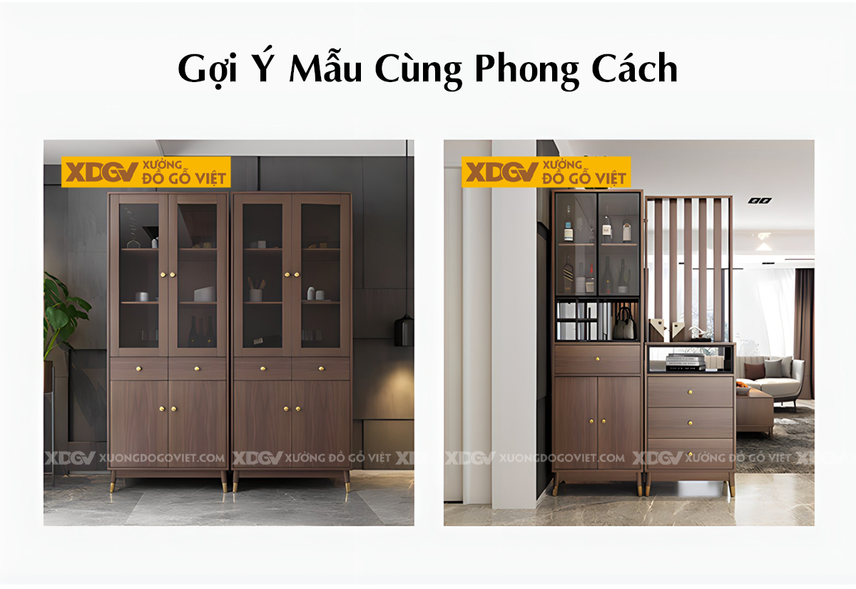 Mẫu Tủ Rượu Gỗ MDF Thiết Kế Bàn Bar Mini Phong Cách Châu Âu