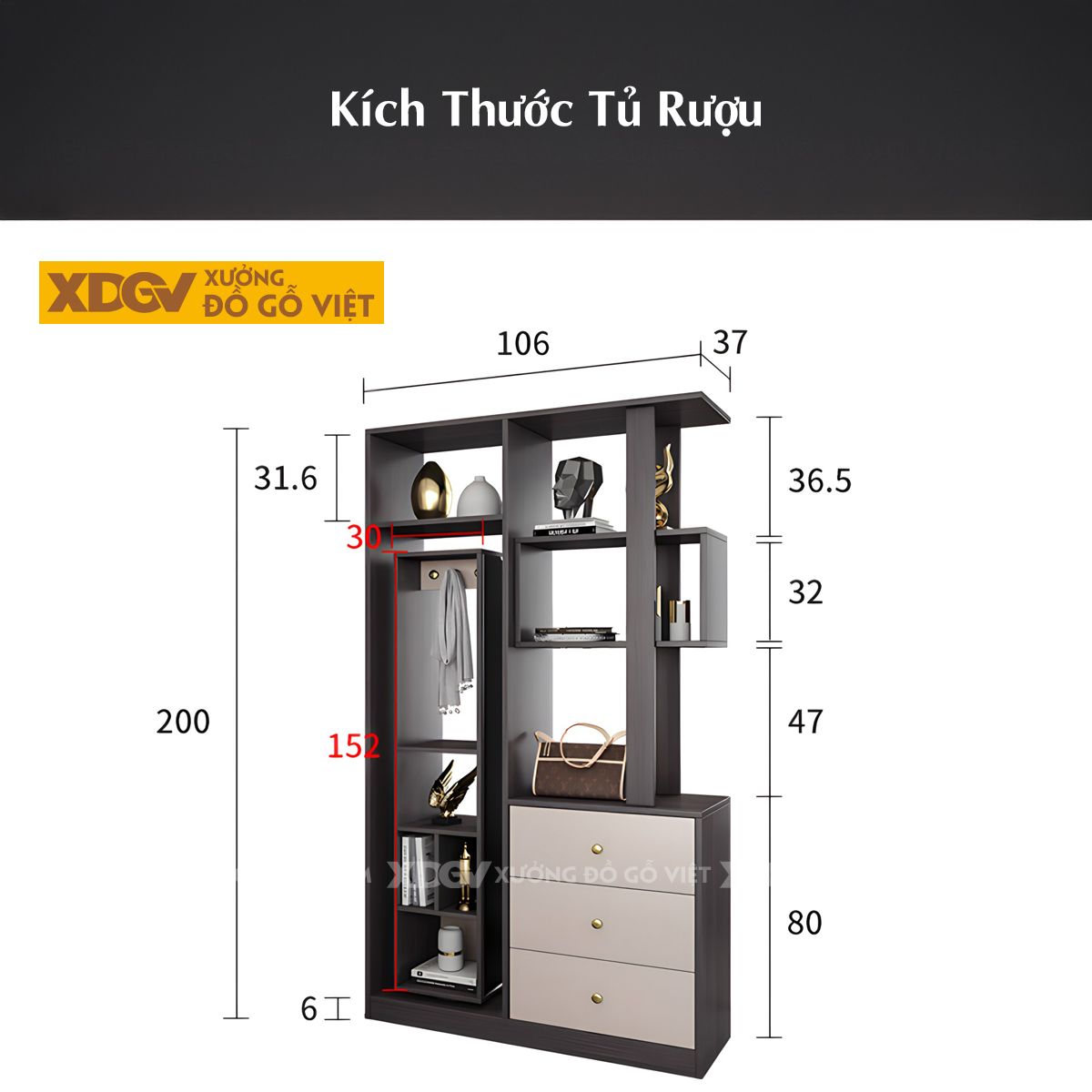 Mẫu Tủ Rượu MDF Đa Năng Kết Hợp Kệ Trang Trí Gương Soi Lớn