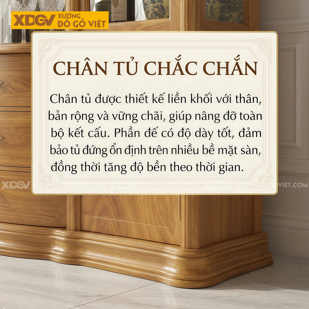 Mẫu Tủ Rượu Sang Trọng Gỗ Gõ Đỏ Thiết Kế Chân Bệt Mặt Cong