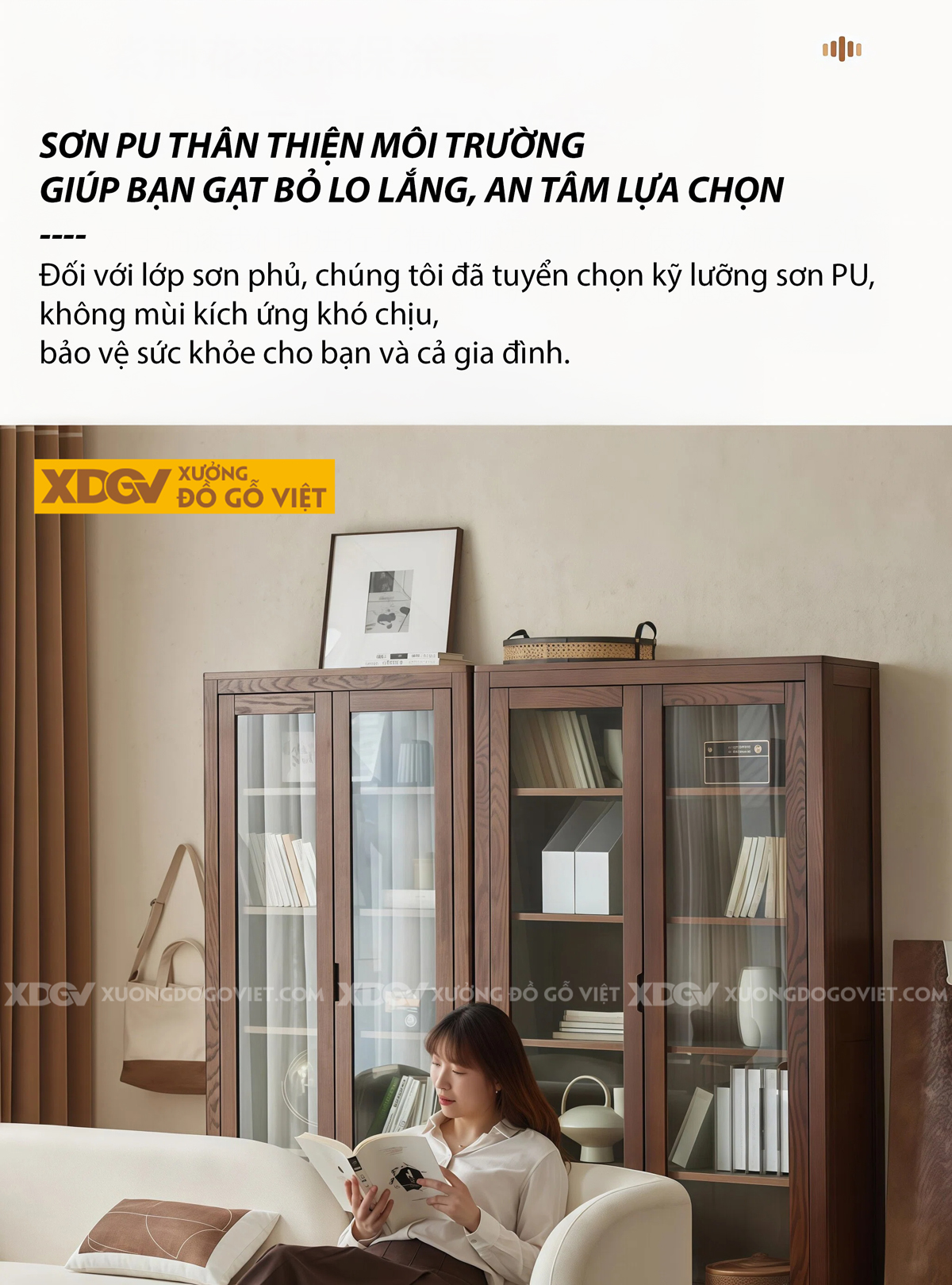 Mẫu Tủ Sách Văn Phòng Gỗ Sồi Phối Cánh Kính Kết Hợp Ngăn Kéo