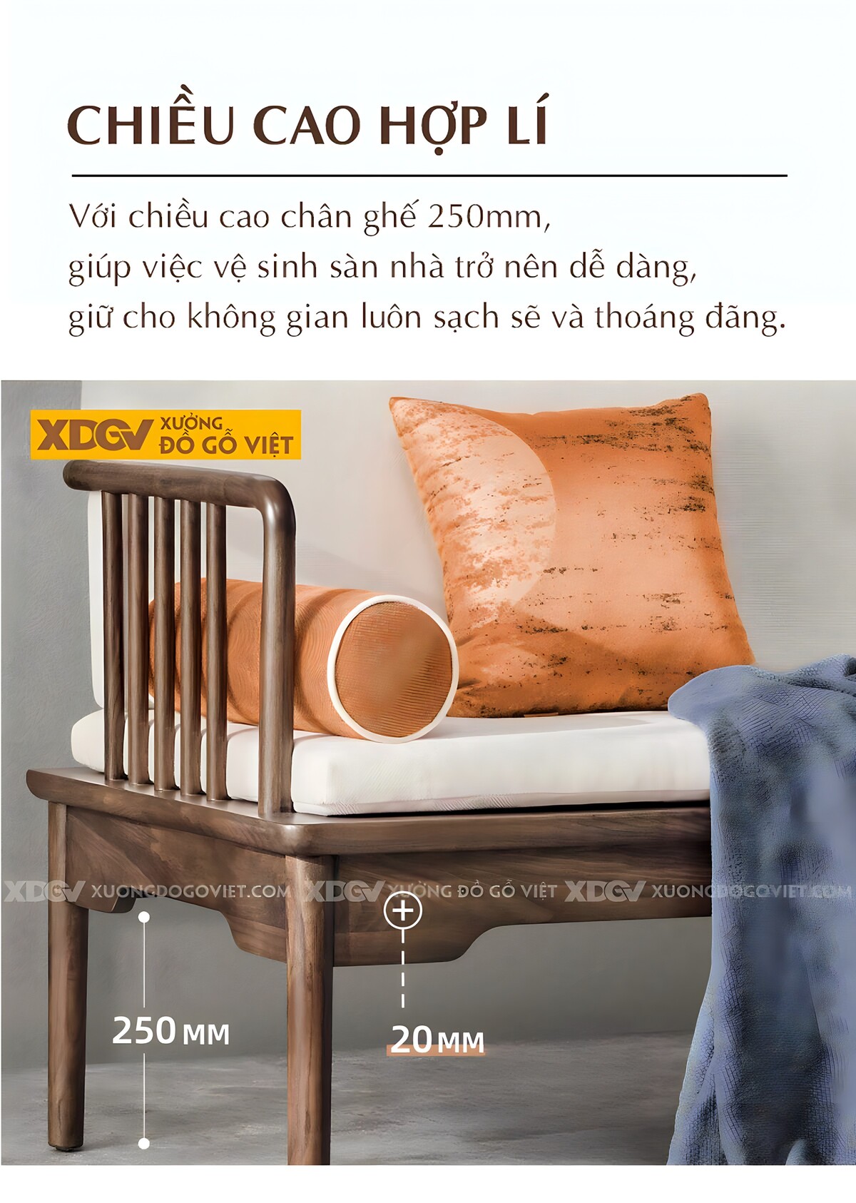 Sofa Gỗ Óc Chó Cao Cấp Thiết Kế Nan Dọc Tân Cổ Điển Á Đông