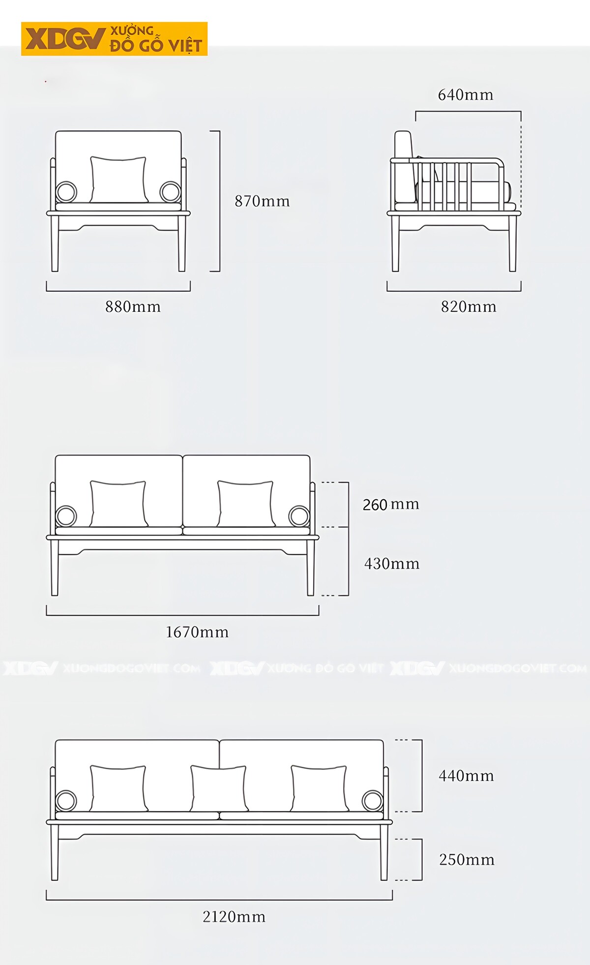 Sofa Gỗ Óc Chó Cao Cấp Thiết Kế Nan Dọc Tân Cổ Điển Á Đông