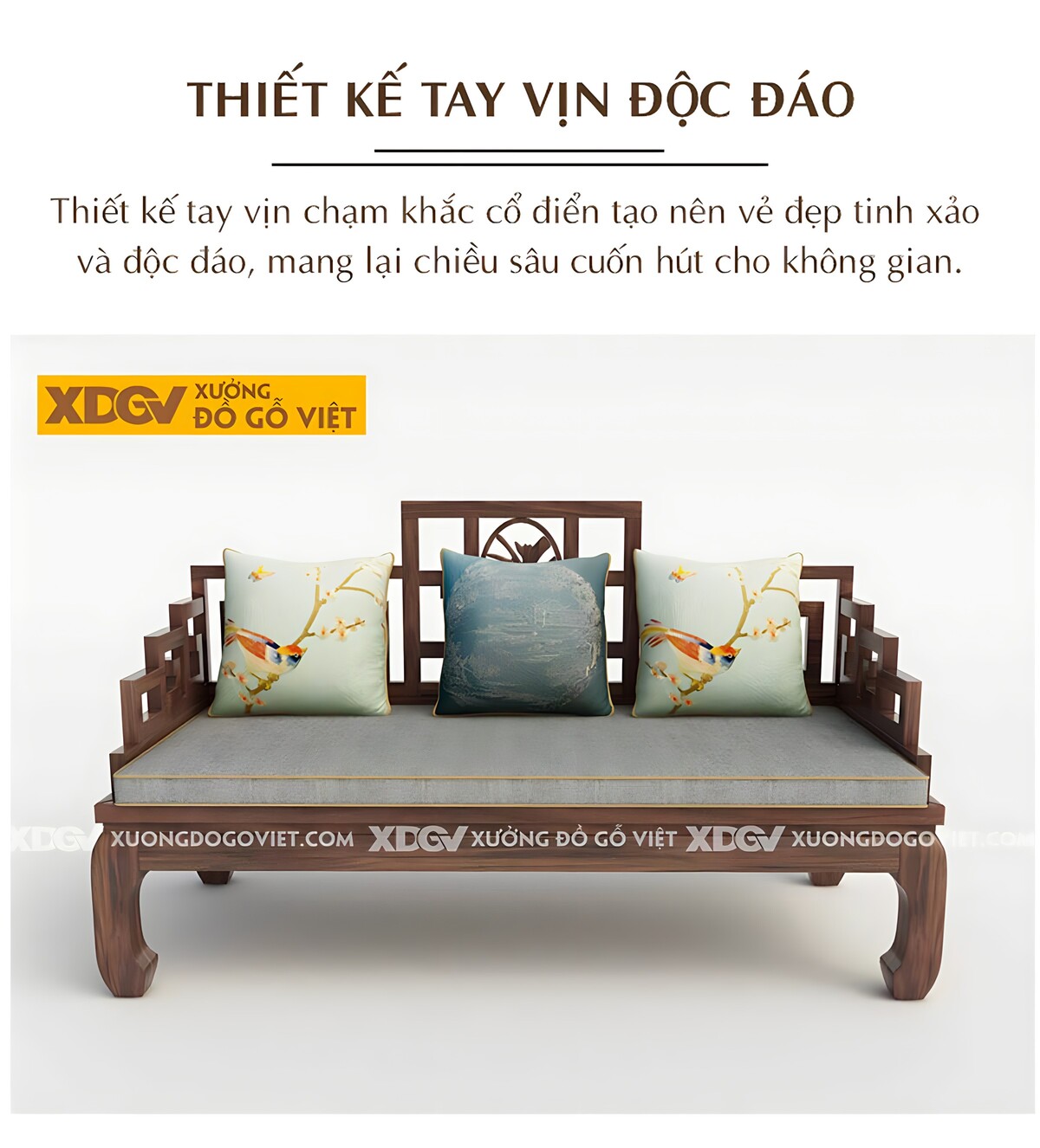 Sofa Gỗ Óc Chó Đẹp Tân Cổ Điển Trung Hoa
