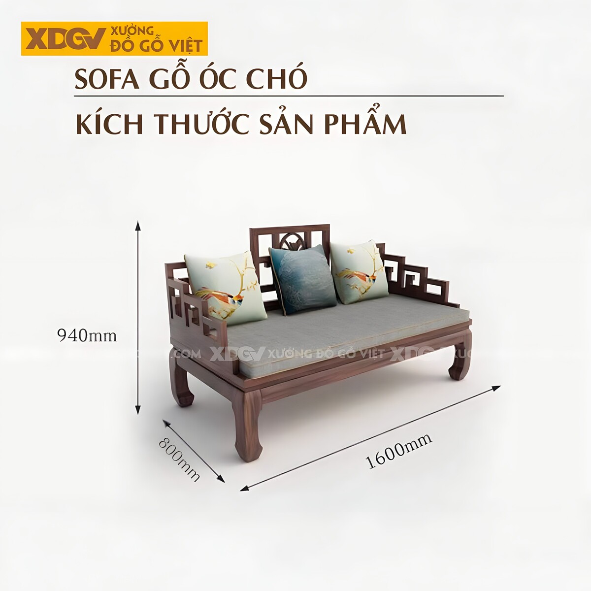 Sofa Gỗ Óc Chó Đẹp Tân Cổ Điển Trung Hoa