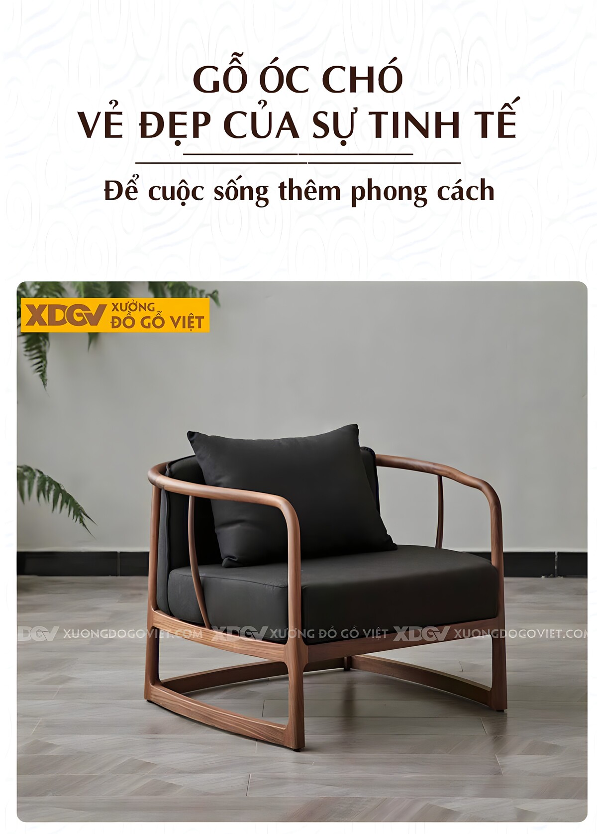 Sofa Gỗ Óc Chó Thiết Kế Hiện Đại Hữu Cơ Tối Giản và Tinh Tế