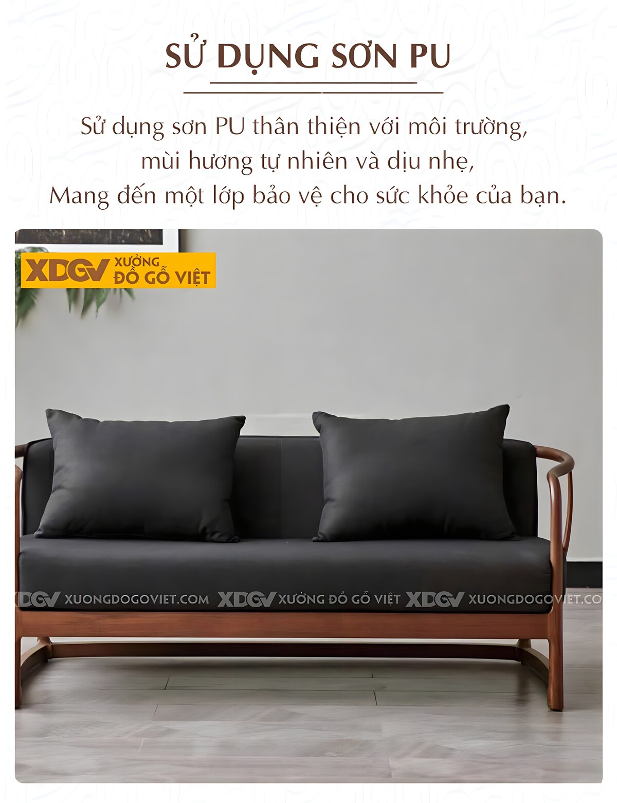 Sofa Gỗ Óc Chó Thiết Kế Hiện Đại Hữu Cơ Tối Giản và Tinh Tế