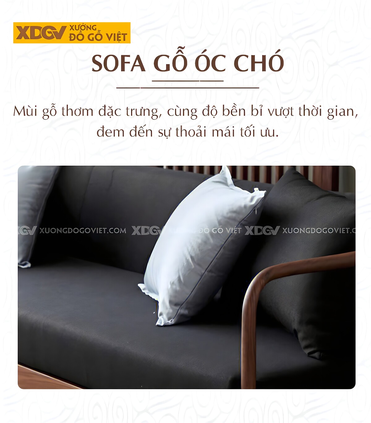 Sofa Gỗ Óc Chó Thiết Kế Hiện Đại Hữu Cơ Tối Giản và Tinh Tế