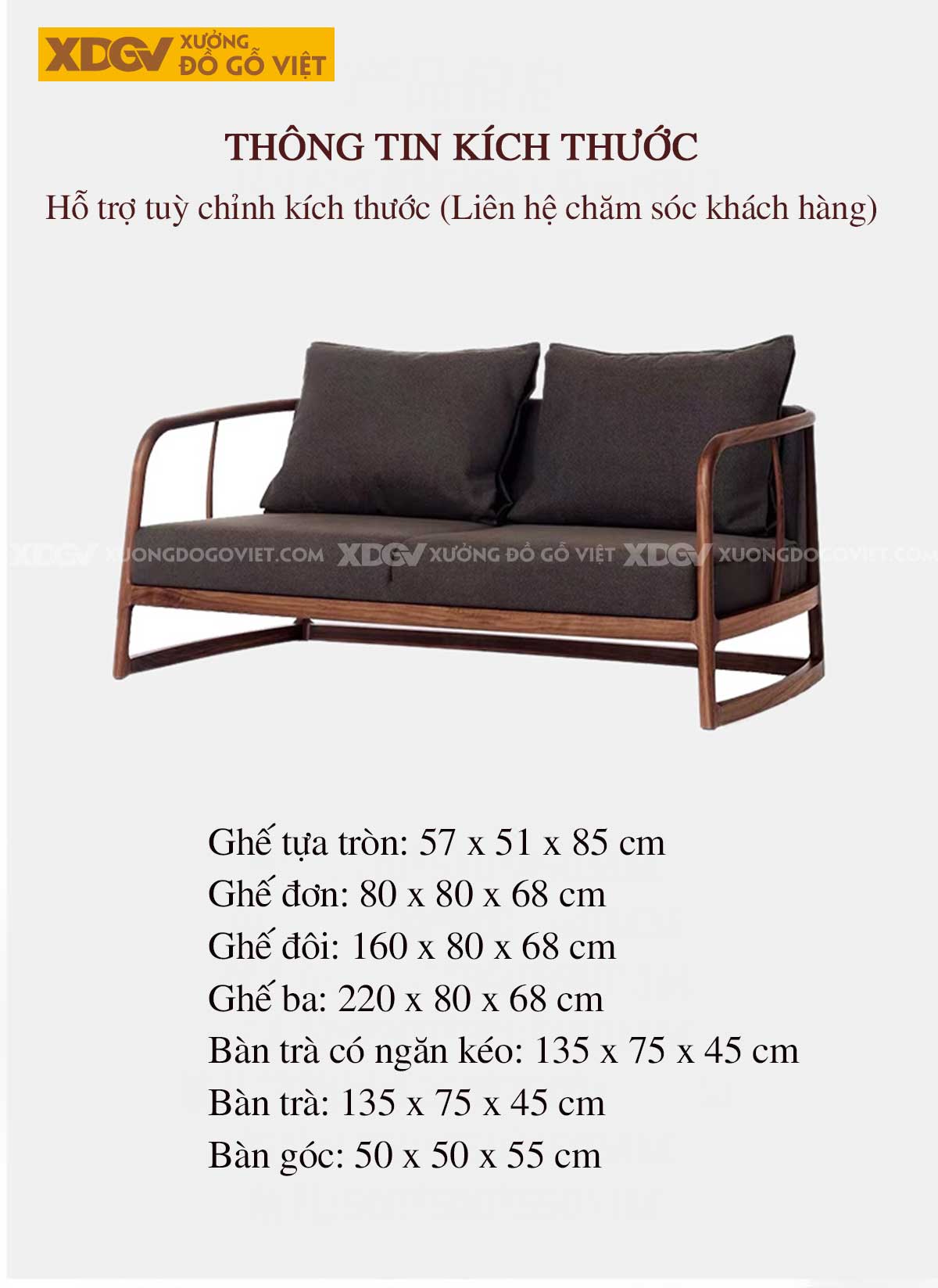 Sofa Gỗ Óc Chó Thiết Kế Hiện Đại Hữu Cơ Tối Giản và Tinh Tế