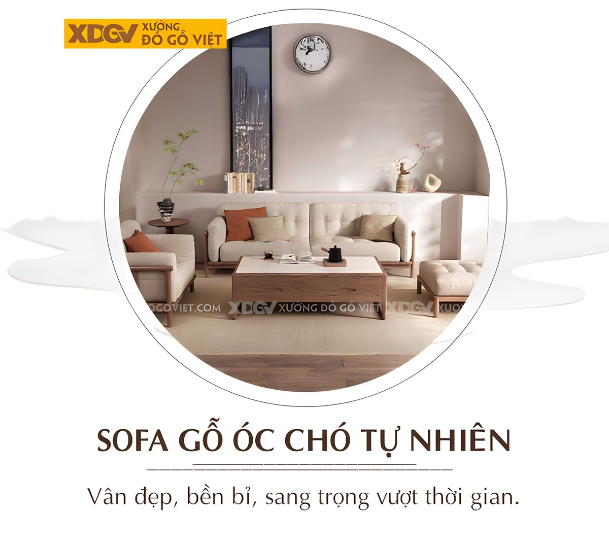 Sofa Óc Chó Hiện Đại Chân Cao Mặt Ngồi Lót Nệm