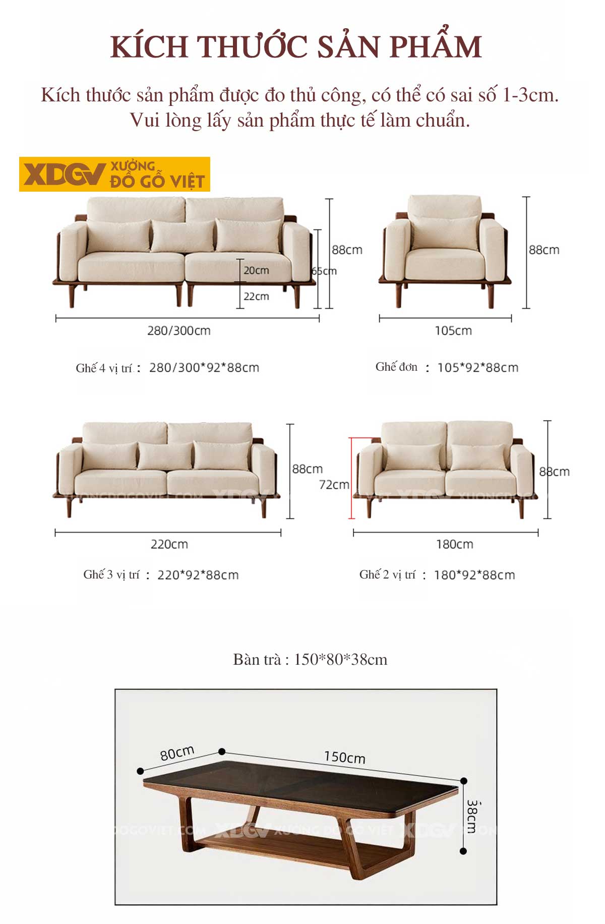 Sofa Phòng Khách Gỗ Óc Chó Kiểu Chân Thon Bắc Âu
