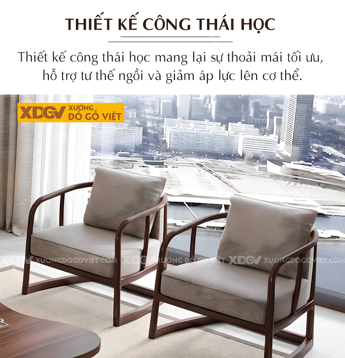 Sofa Walnut Óc Chó Khung Nan Tối Giản