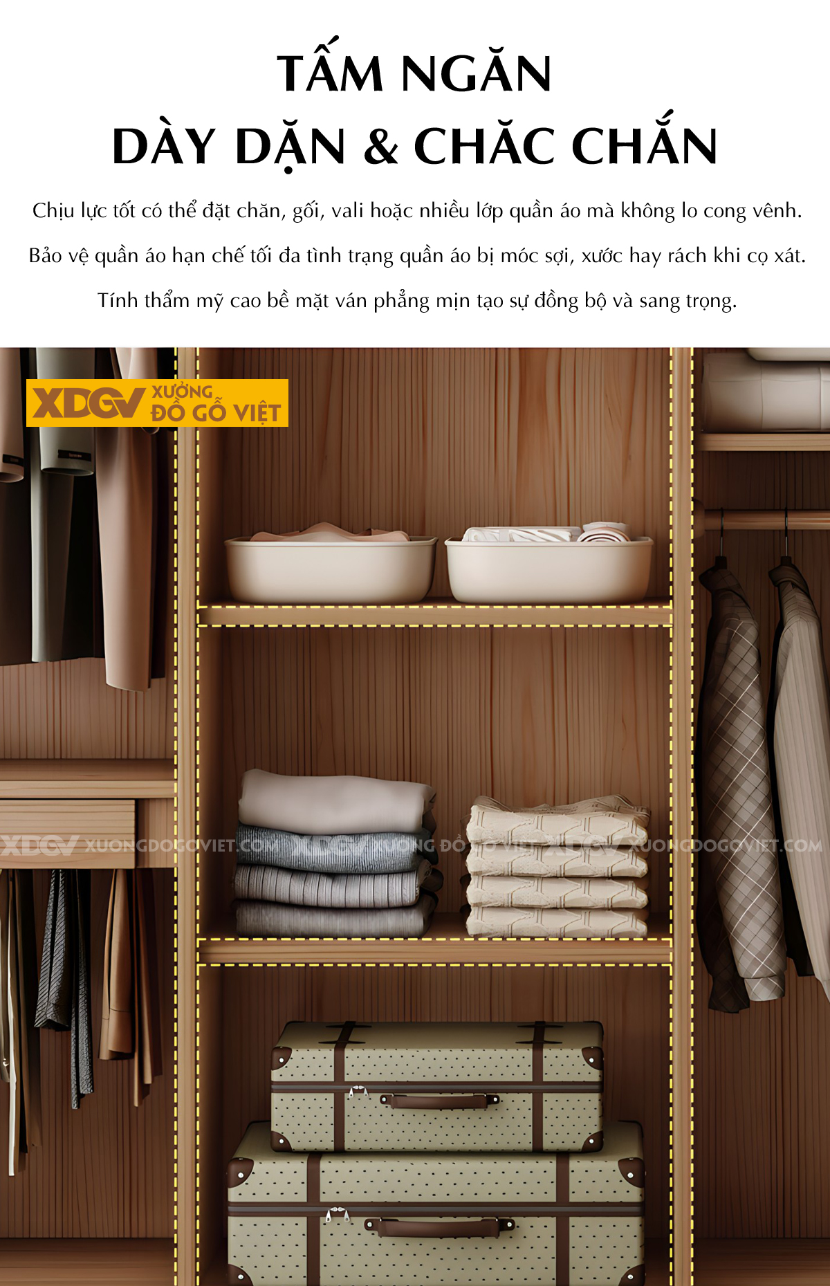 Tủ Áo Gỗ Căm Xe Kịch Trần Tay Âm Kết Hợp Bàn Trang Điểm