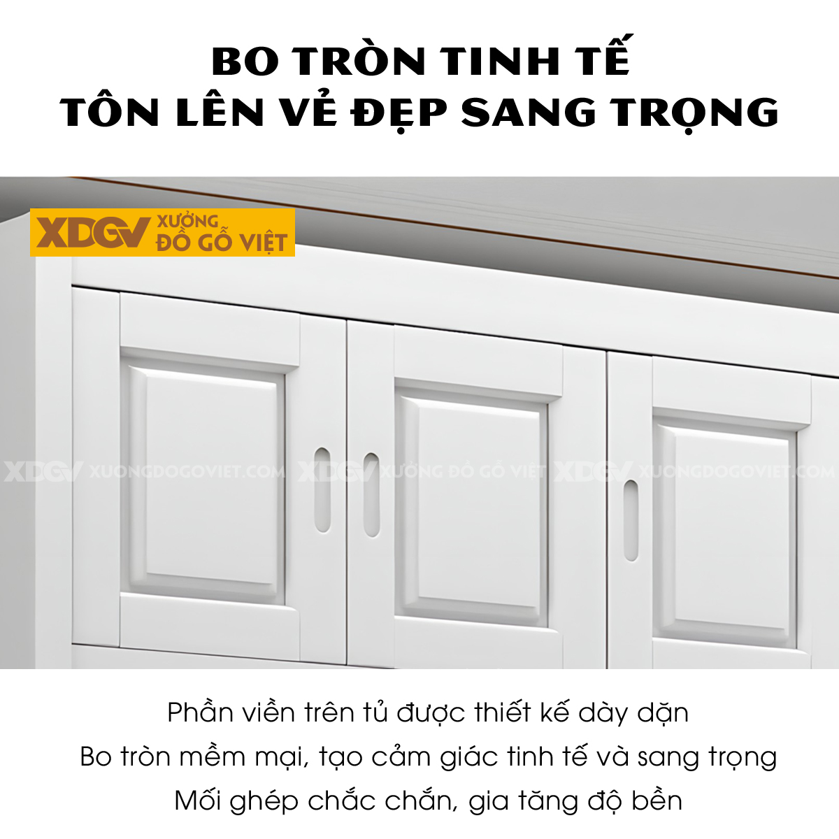 Tủ Áo Gỗ Cao Su Tân Cổ Điển Cánh Pano Soi Rãnh Đối Xứng