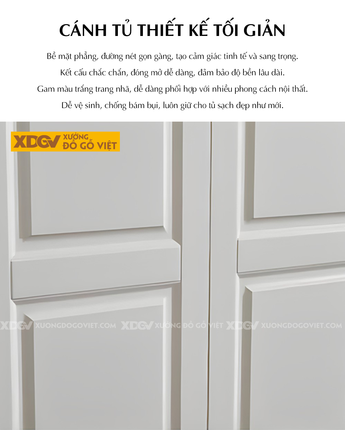 Tủ Áo Gỗ Cao Su Tân Cổ Điển Cánh Pano Tay Kim Loại Chân Côn