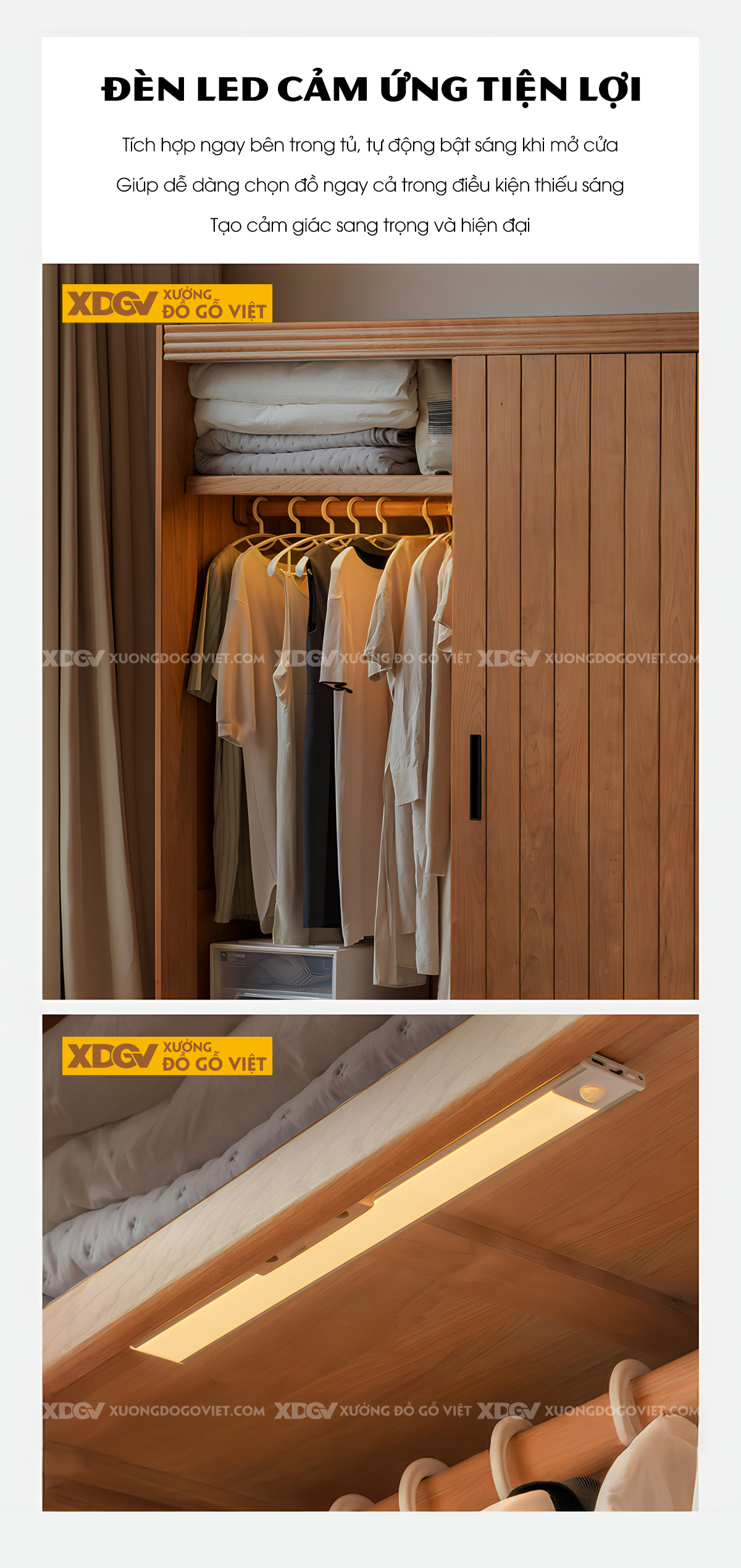 Tủ Áo Gỗ Sồi Tối Giản Cửa Lùa Cánh Thanh Nan Kín Tay Âm