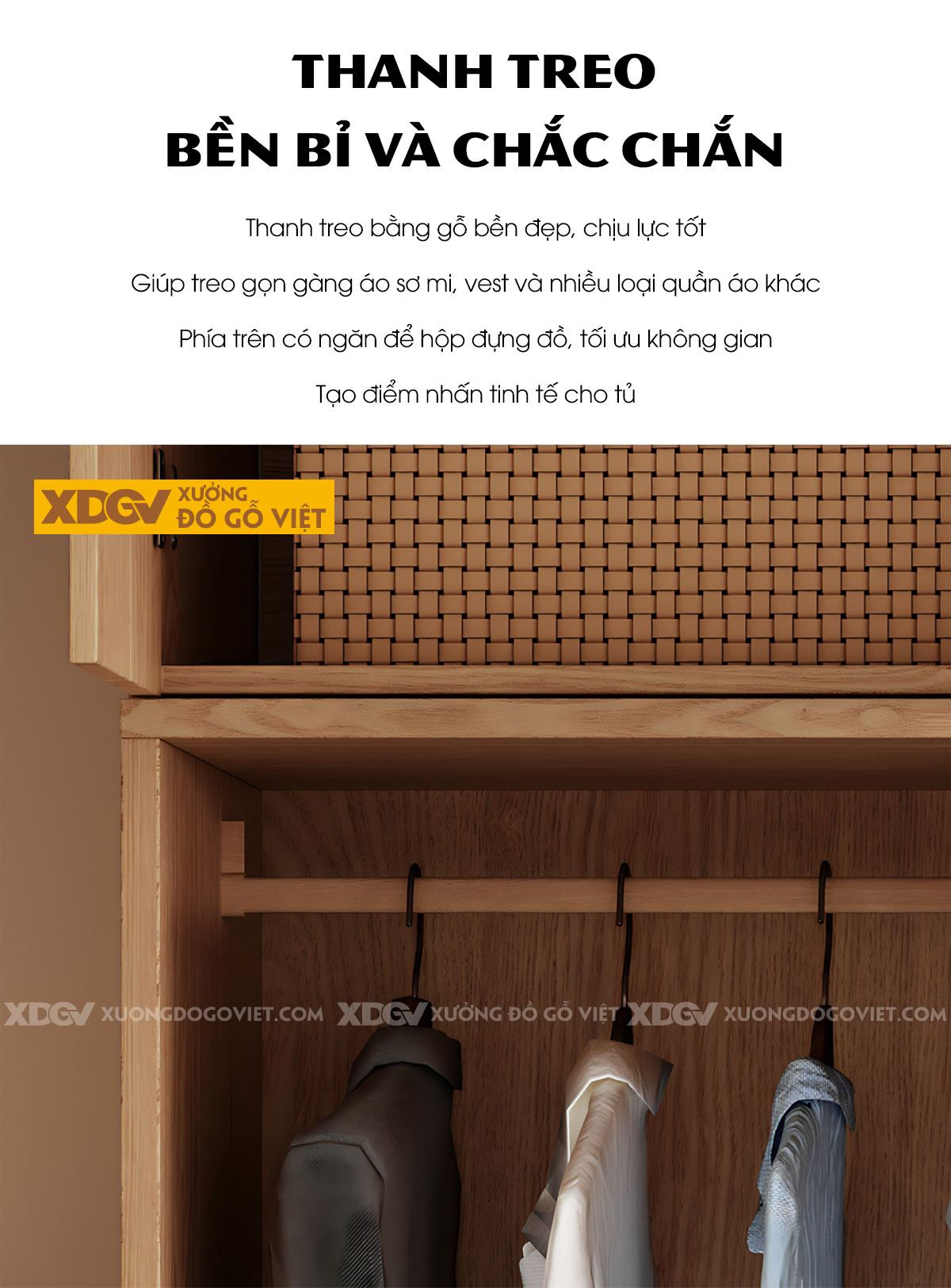 Tủ Áo Gỗ Veneer Sồi Hiện Đại Cửa Lùa Mở Có Tủ Trên Tiện Lợi