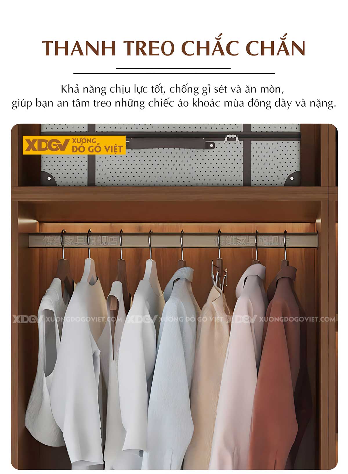 Tủ Áo Gỗ Veneer Sồi Hiện Đại Nhiều Vách Ngăn Có Ngăn Kéo