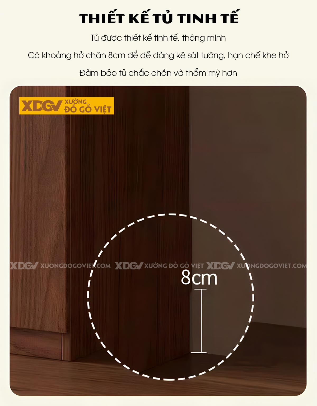 Tủ Áo Gỗ Veneer Sồi Hiện Đại Tối Giản Màu Óc Chó Sang Trọng