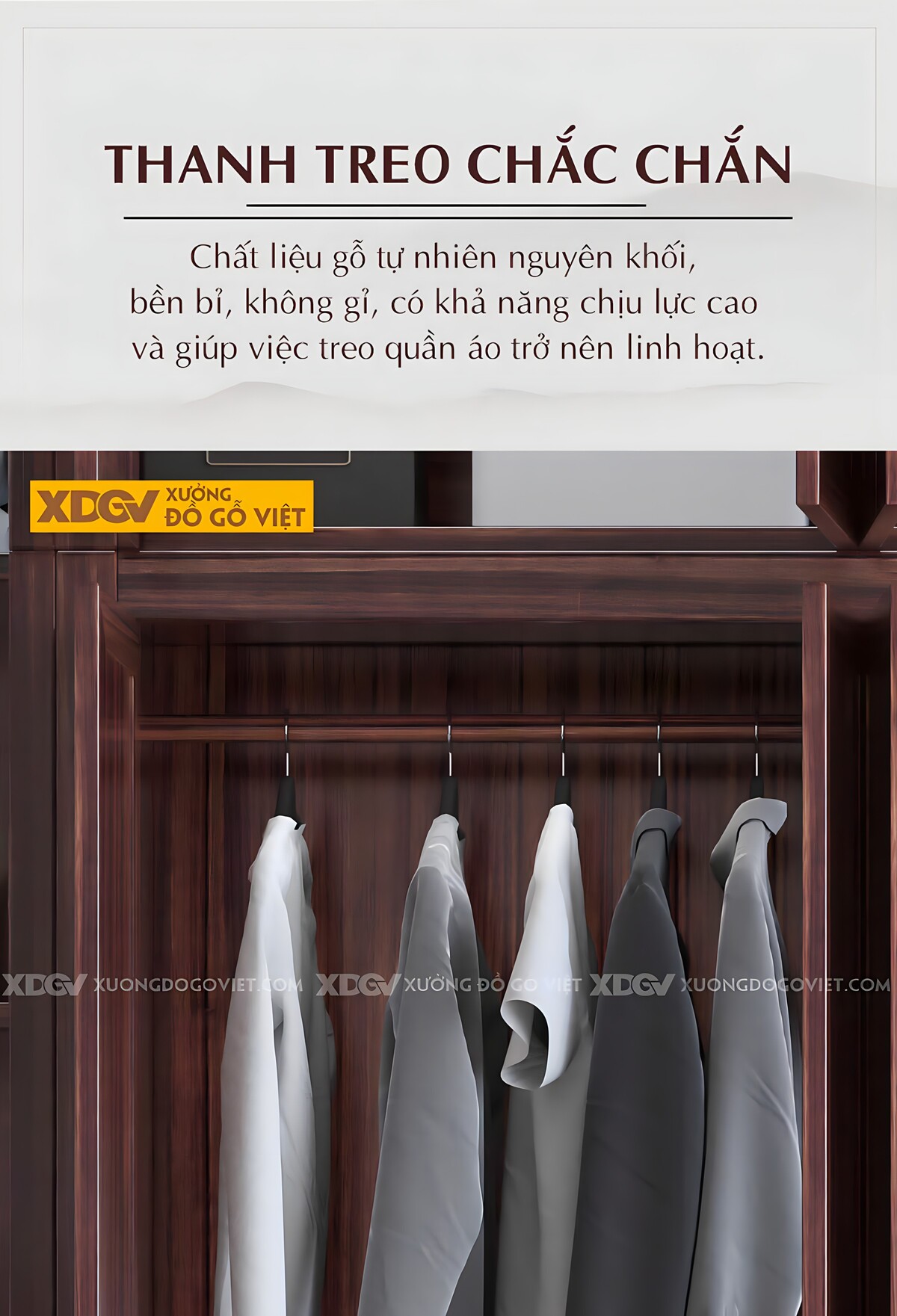 Tủ Áo Gỗ Xoan Đào 6 Cánh Khung Pano Đan Lưới Tay Kim Loại