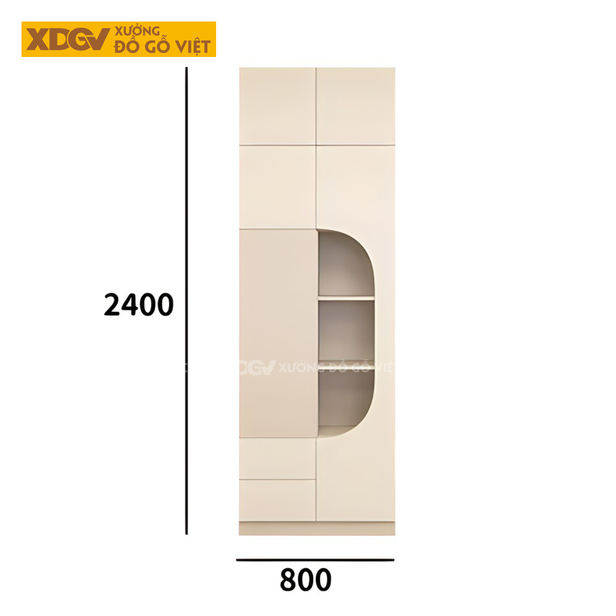 Tủ Áo MDF Phòng Ngủ Kết Hợp Bàn Học Và Kệ Trang Trí Độc Đáo