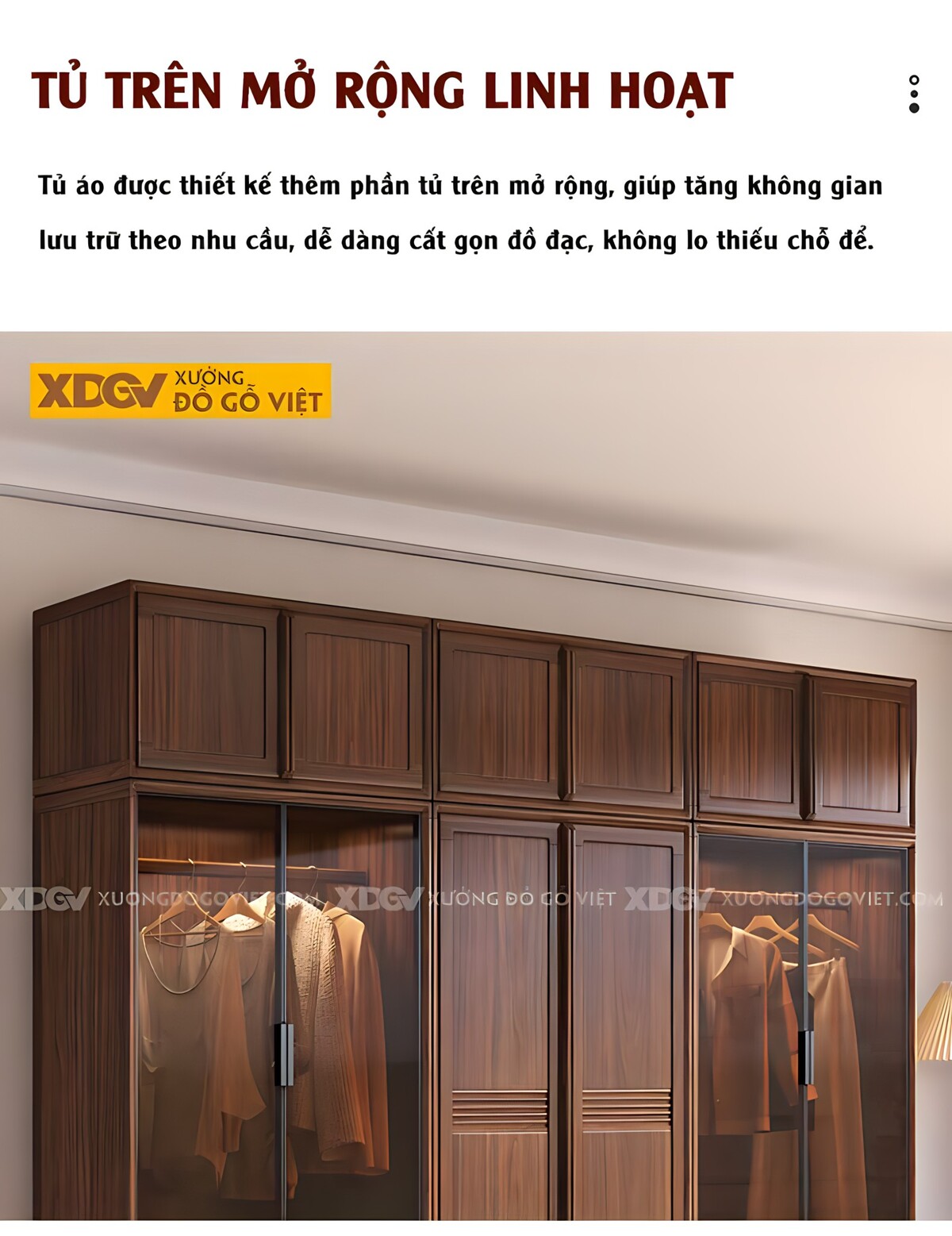 Tủ Áo Óc Chó Hiện Đại Cửa Gỗ Lùa Và Cửa Kính Khung Nhôm Đen