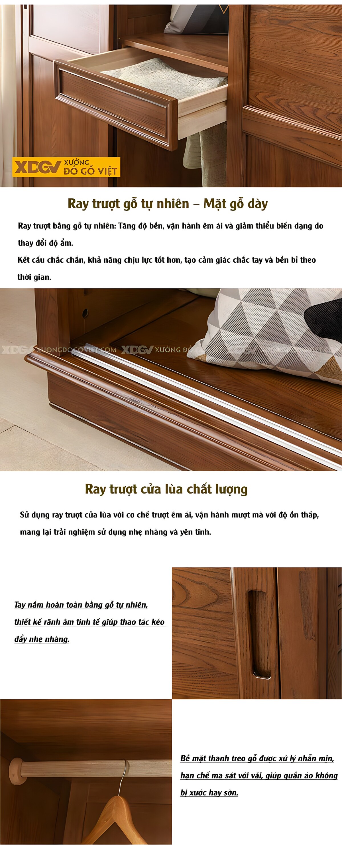 Tủ Áo Óc Chó Tân Cổ Điển Cánh Trượt Khung Pano Sang Trọng