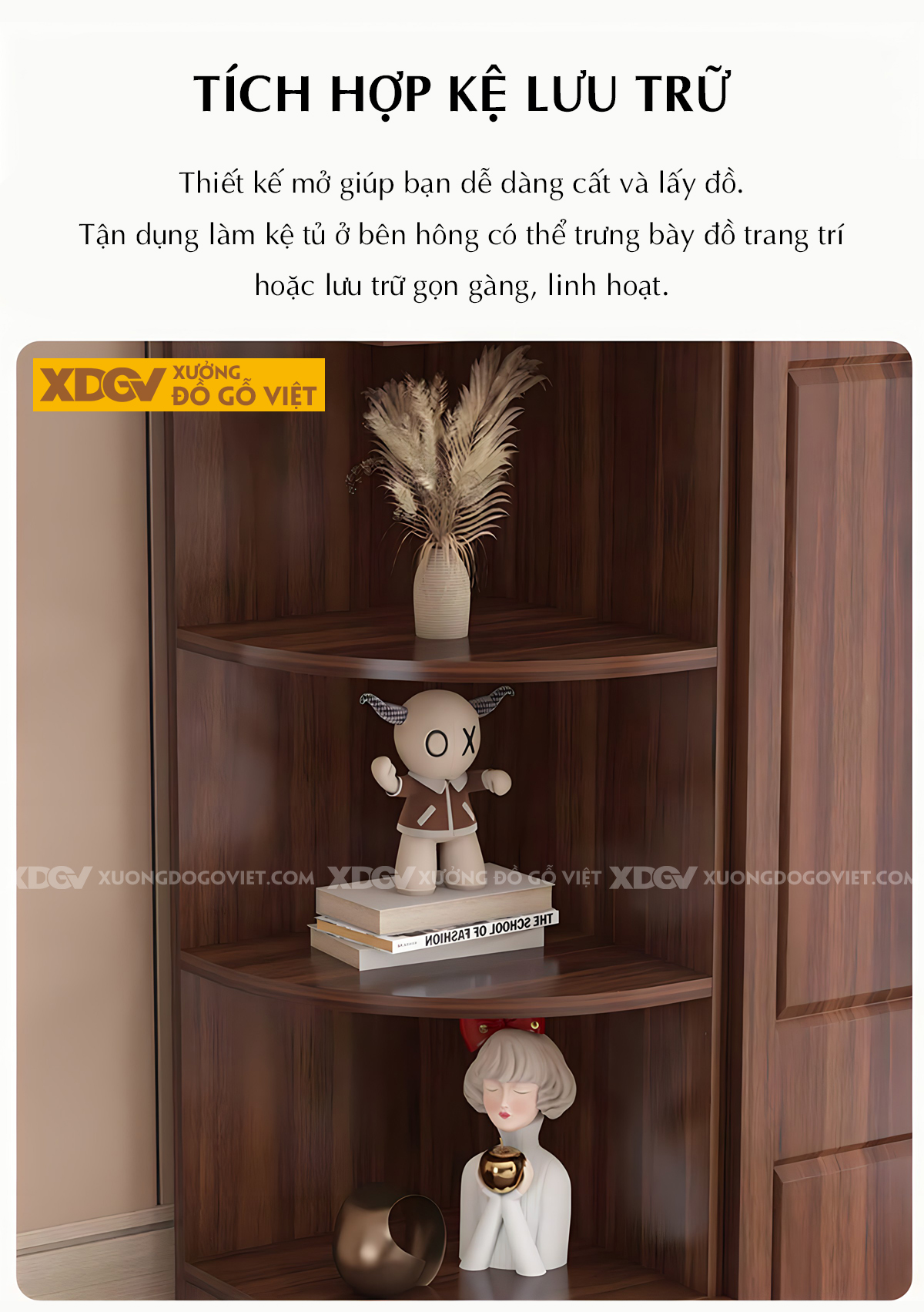 Tủ Áo Phòng Ngủ Gỗ Lim Dáng Hộp Cánh Pano Tay Nổi Màu Đen