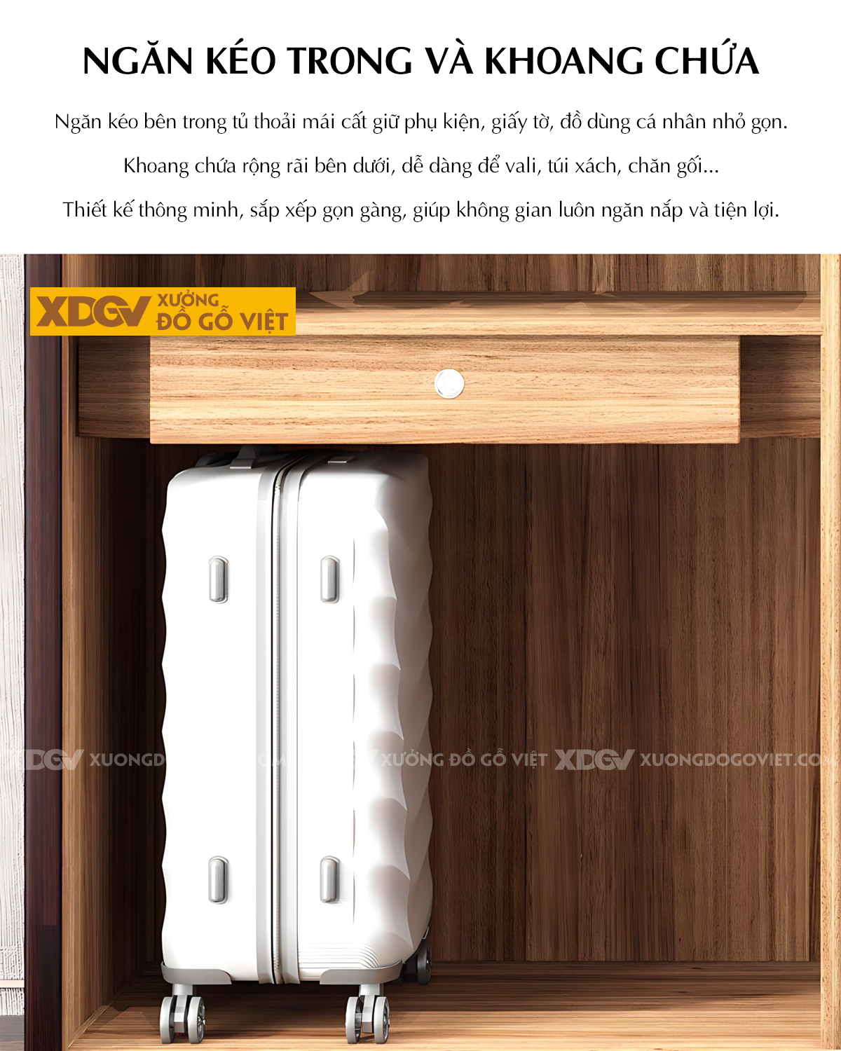 Tủ Áo Phòng Ngủ Veneer Óc Chó Đẹp Cánh Pano Tay Nắm Dài