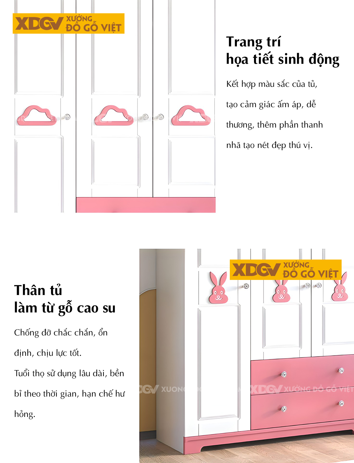 Tủ Áo Quần Gỗ Cao Su Đẹp Hiện Đại Kẻ Chỉ Họa Tiết Đa Dạng