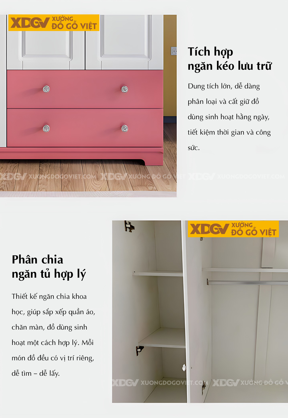 Tủ Áo Quần Gỗ Cao Su Đẹp Hiện Đại Kẻ Chỉ Họa Tiết Đa Dạng