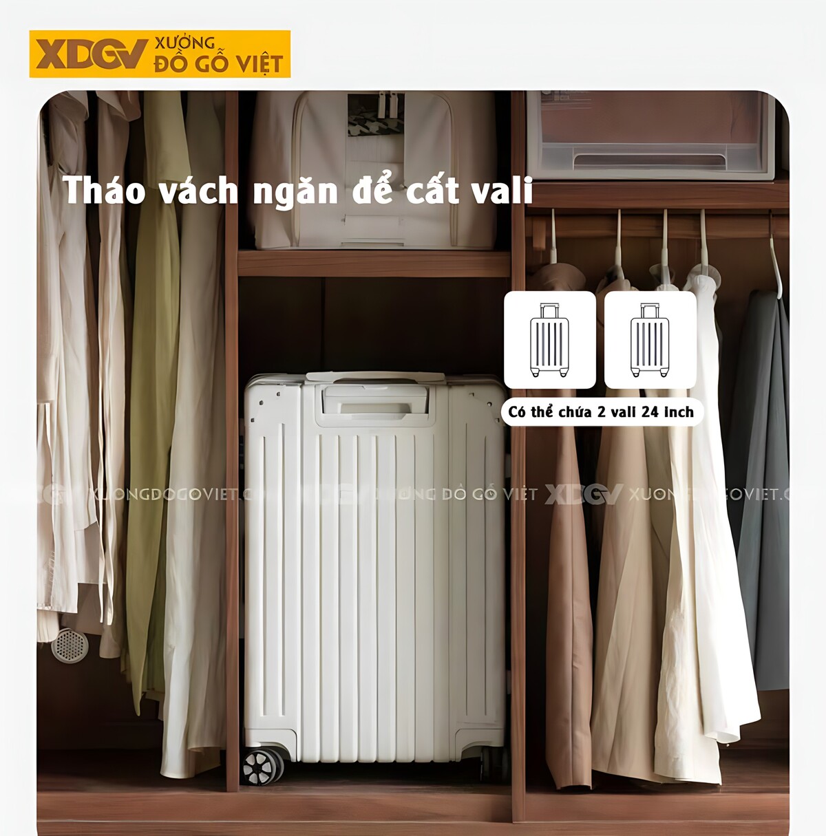 Tủ Áo Quần Gỗ Óc Chó 4 Cánh Hiện Đại Tay Nắm Thanh Ngang