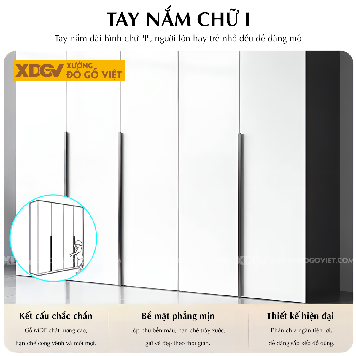 Tủ Áo Quần MDF Áp Trần Trắng Có Cánh Kính Màu Khung Nhôm Đen