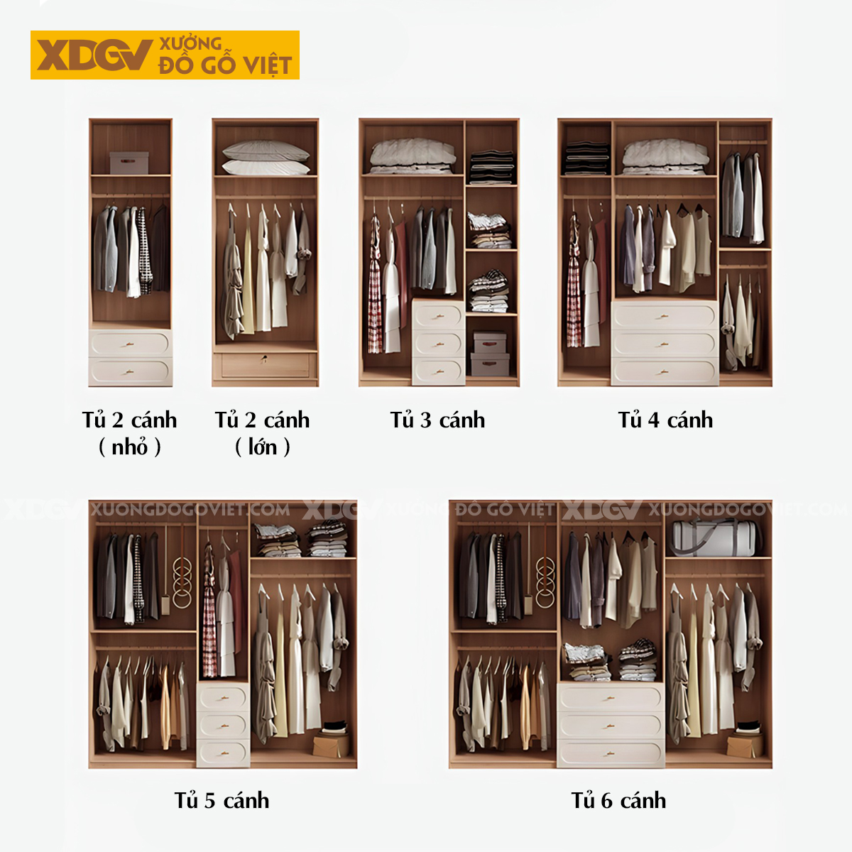 Tủ Áo Trắng Gỗ Cao Su Hiện Đại Cánh Kính Sọc Dọc Gân Mờ