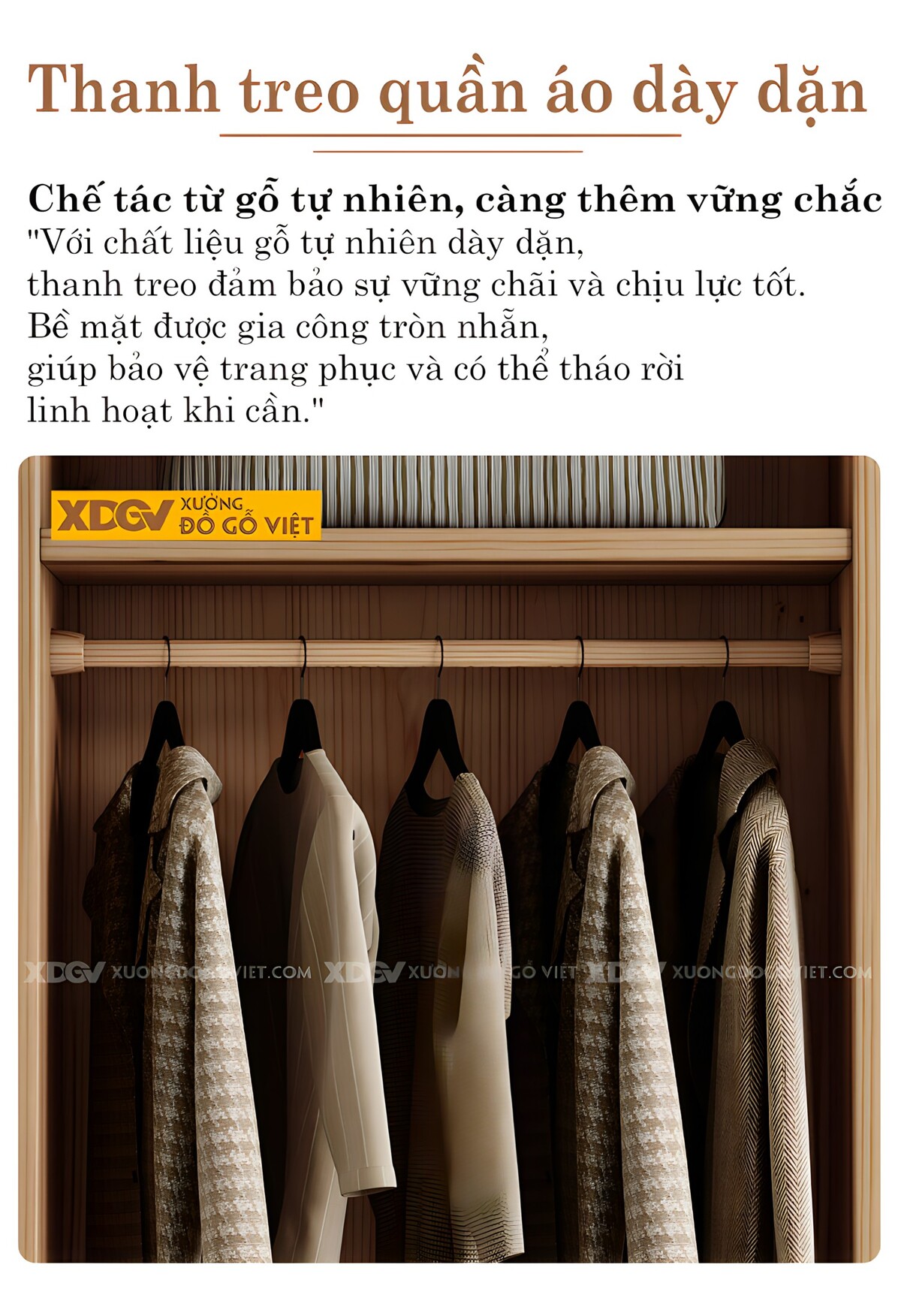 Tủ Áo Veneer Óc Chó Tân Cổ Điển Cánh Pano Tay Nắm Thanh Dài