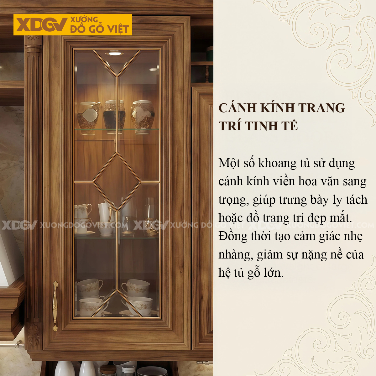 Tủ Bếp Gia Đình Gỗ Óc Chó Phẳng Phong Cách Bắc Âu Sang Trọng