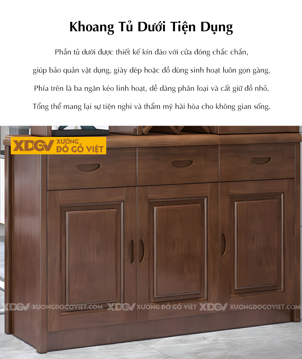 Tủ Để Rượu Trưng Bày Gỗ Cao Su Hiện Đại Kết Hợp Kính Sọc Mờ