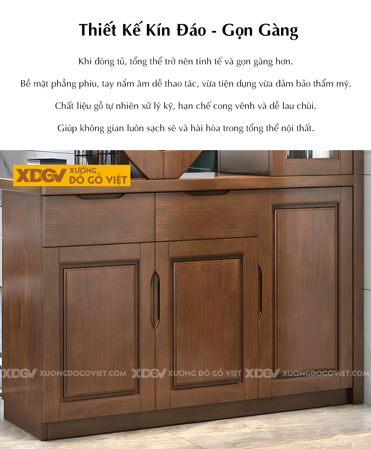 Tủ Để Rượu Trưng Bày Phòng Khách Gỗ Cao Su Vách Ngăn Kệ Oval