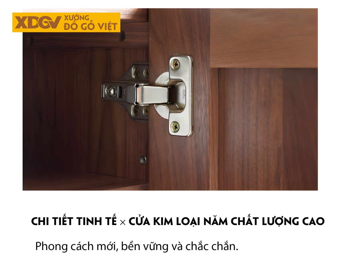 Tủ Đựng Giày Óc Chó Bo Tròn Góc Cánh Pano Vân Gỗ Tự Nhiên