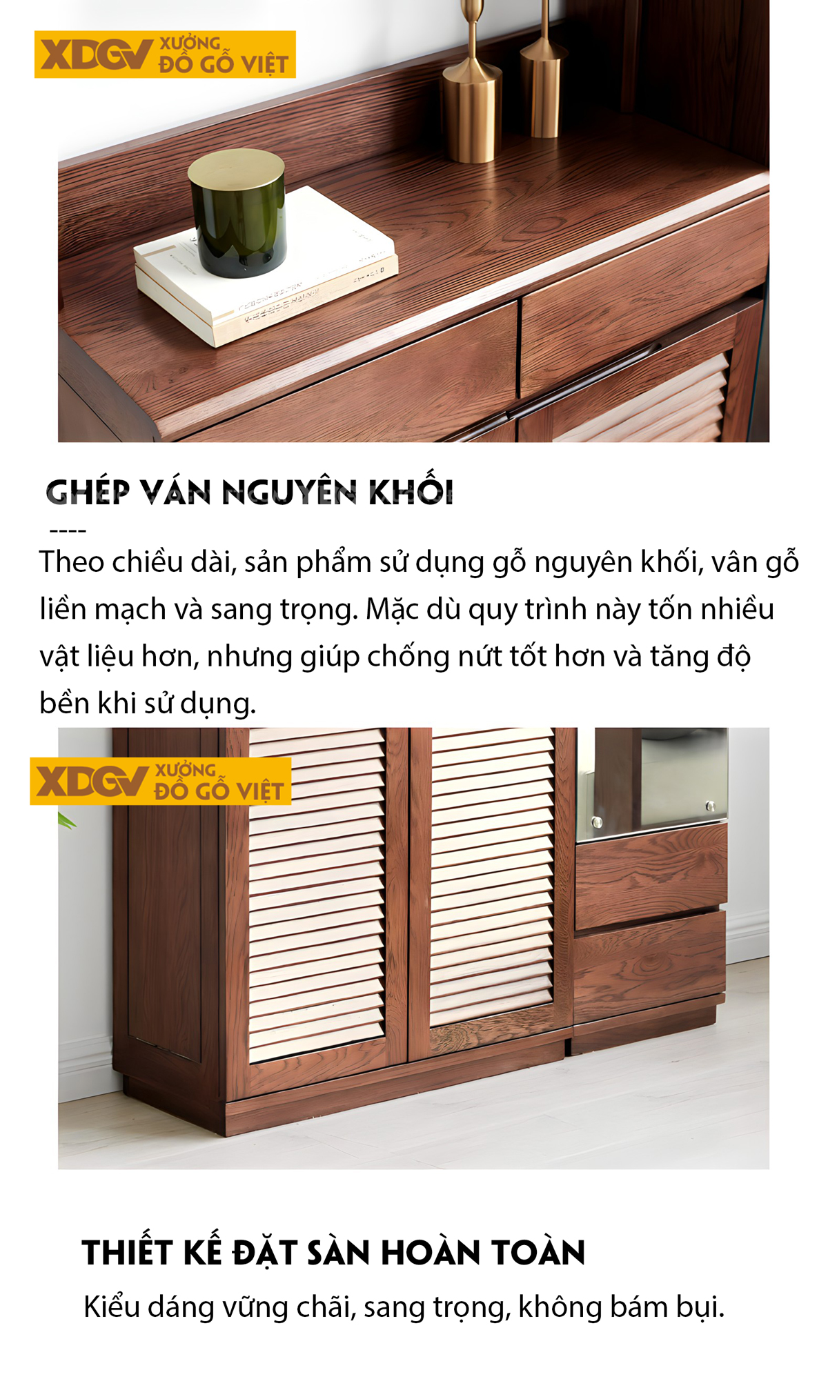 Tủ Giày 2 Cánh Lá Sách Gỗ Sồi Tích Hợp Móc Treo Gương Soi