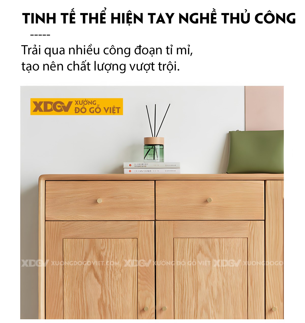 Tủ Giày 3 Cánh Gỗ Sồi Góc Vát Cạnh Tích Hợp Ngăn Kéo Trên