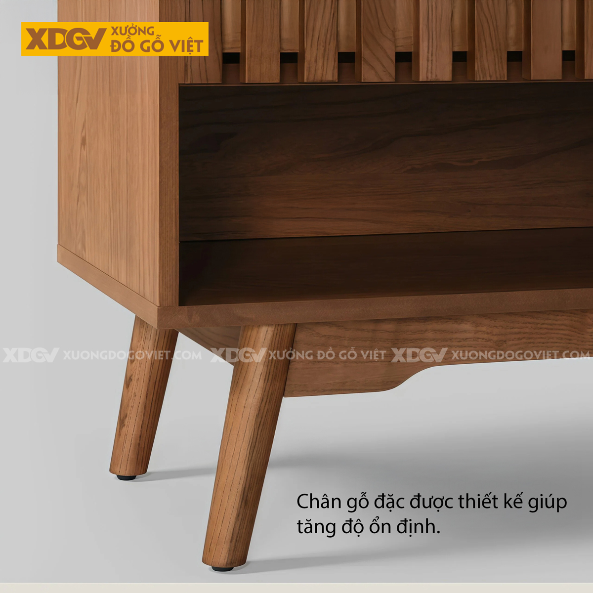 Tủ Giày Gỗ Sồi Dáng Vuông Thiết Kế Cánh Nan Siêu Thoáng Khí