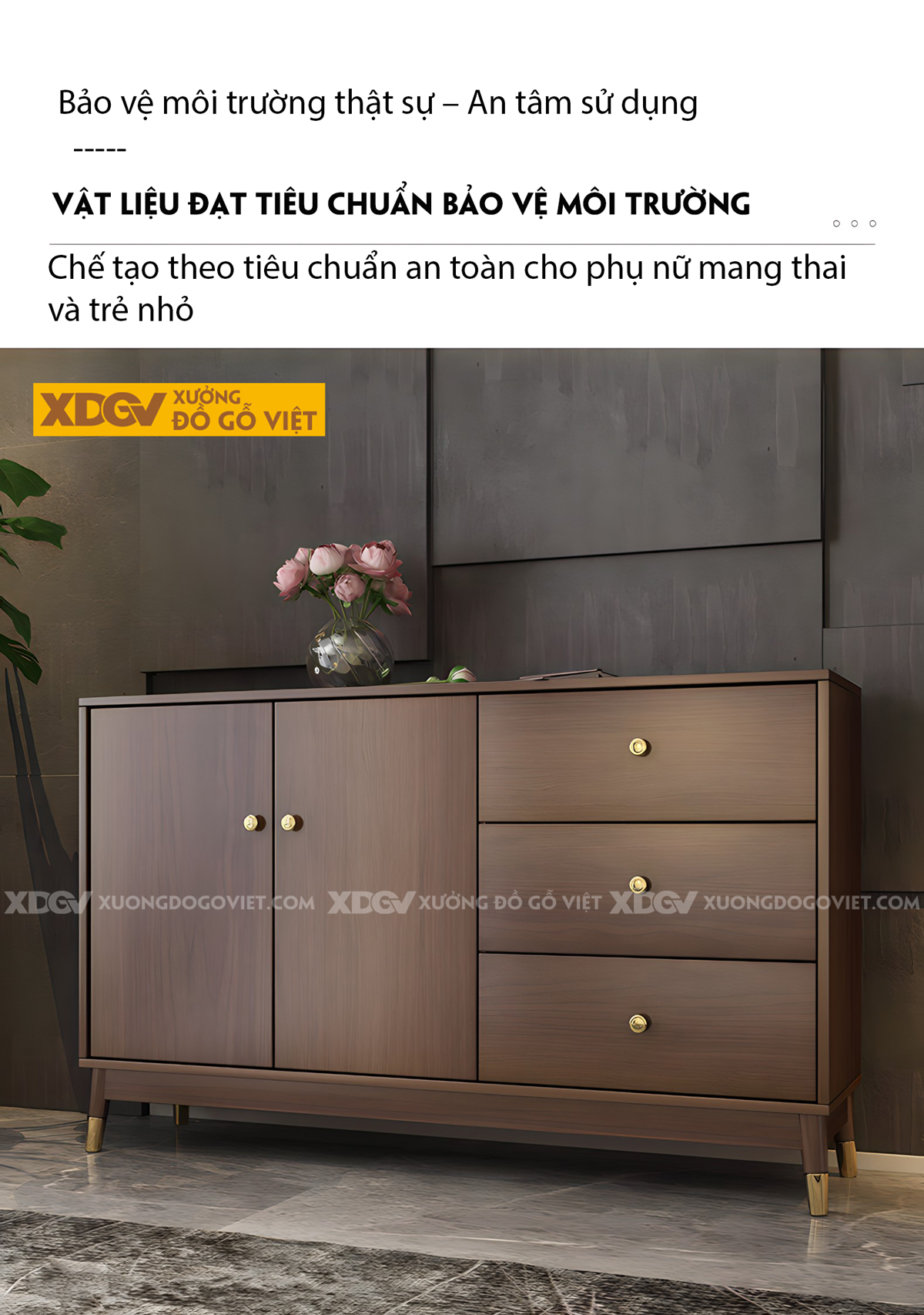 Tủ Giày MDF Mặt Phẳng Tay Nắm Và Chân Bọc Kim Loại Vàng
