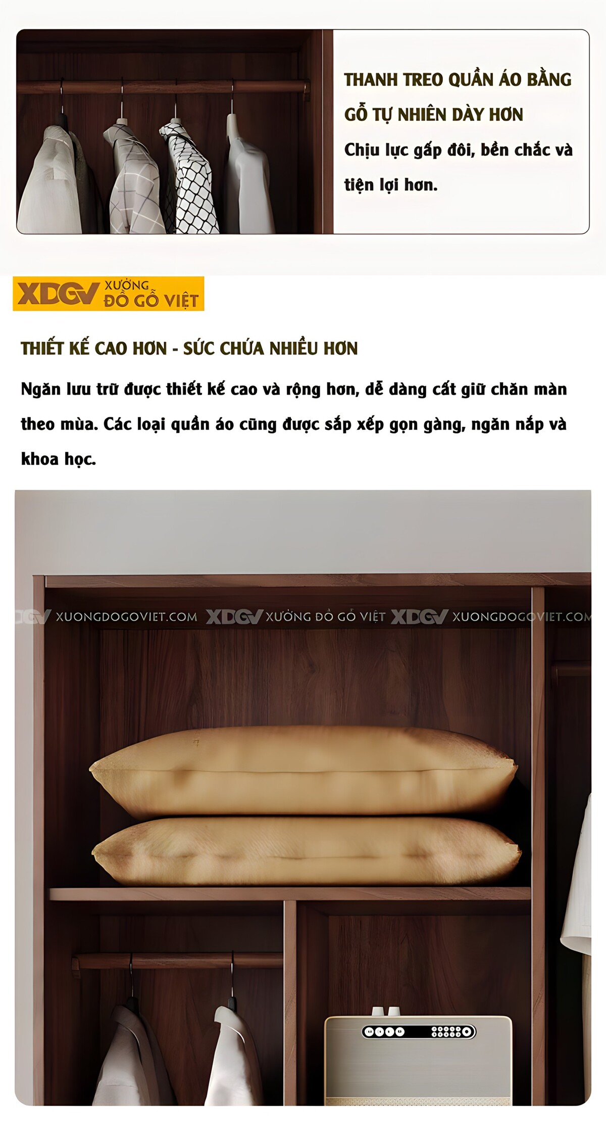 Tủ Gỗ Quần Áo Veneer Óc Chó 4 Cánh Phẳng Tay Nắm Đen Dài