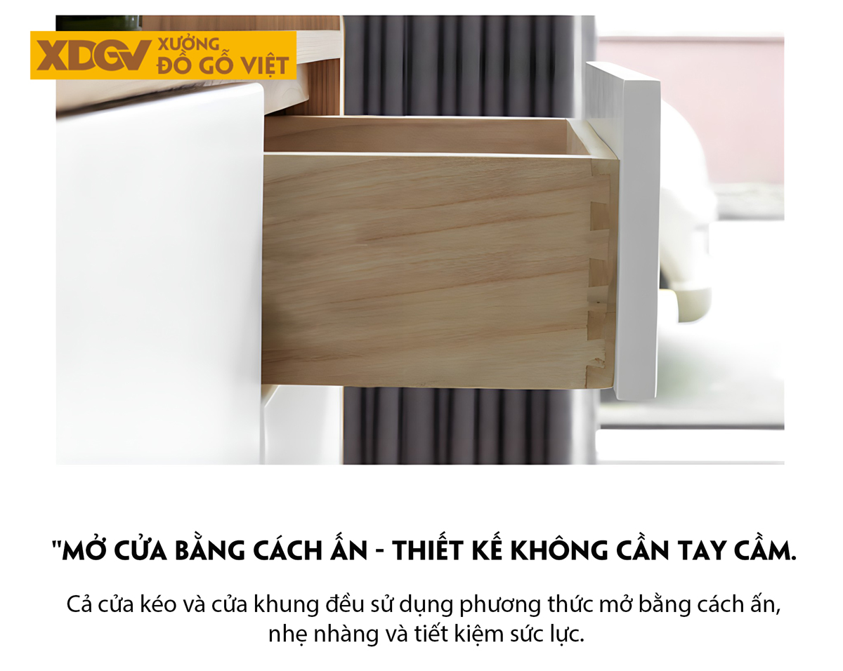 Tủ Gỗ Sồi Tự Nhiên Đựng Giày Dép Cánh Sơn Trắng Hiện Đại